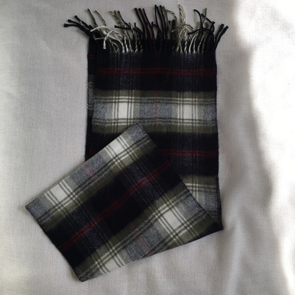 Royal Rossi Scarf 100% Cashmere Tartan plaid Red Blue White Green - Picture 2 of 5